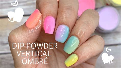 Diy Dip Powder Vertical Ombré Bright Spring Nails Youtube In 2020