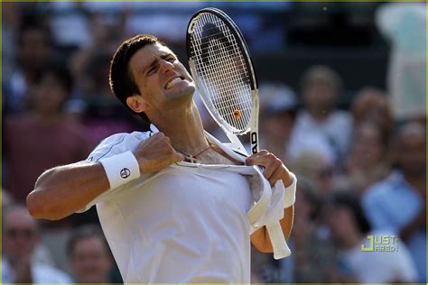 Photo Novak Djokovic Rips Shirt Photo Just Jared