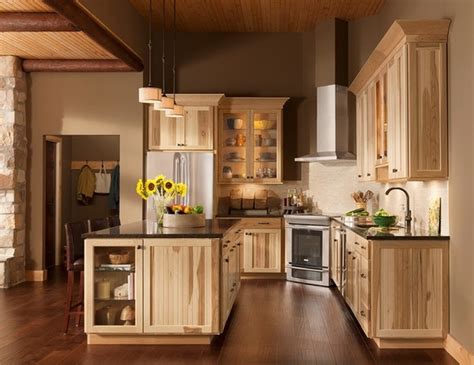 Rustic hickory kitchen cabinets – solid wood kitchen furniture ideas