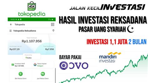 Review Investasi 1 1 Juta Di Reksadana Tokopedia Pasar Uang Syariah