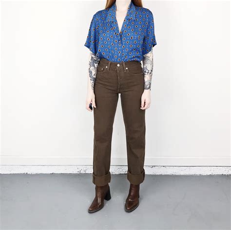 Levis 501 Brown Jeans Size 25 26