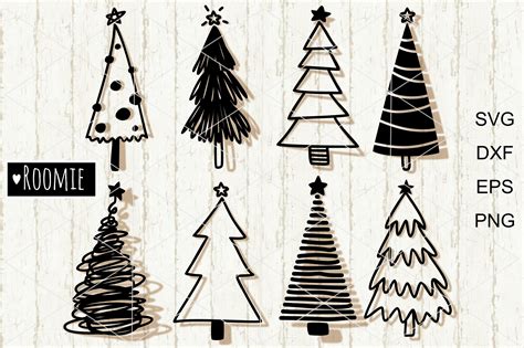 Hand Drawn Christmas Tree Svg Merry Christmas Rustic Trees 973044 Cut Files Design Bundles