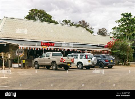 Total Petrol Station Bonjour Rest Stop With Vehicles Parked Outside