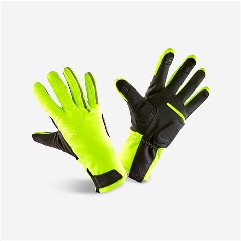 Guantes Ciclismo Invierno Roadr Amarillo Fluorescente Triban