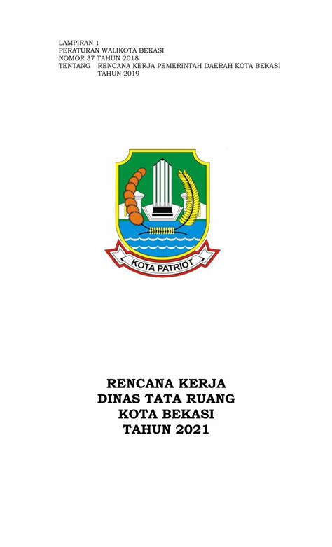 PDF RENCANA KERJA DINAS TATA RUANG KOTA BEKASI TAHUN 2021 DOKUMEN TIPS