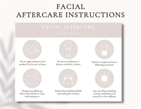 Facial Aftercare Instruction Card | Facial Client Form | Documents for