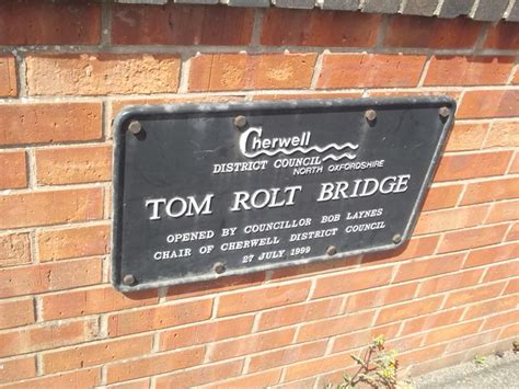 Tom Rolt Bridge Oxford Canal Cherwell Drive Banbury Plaque