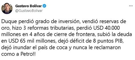 Gustavo Bolívar Recordó Algunas De Las Polémicas Del Gobierno De Iván Duque “nunca Le