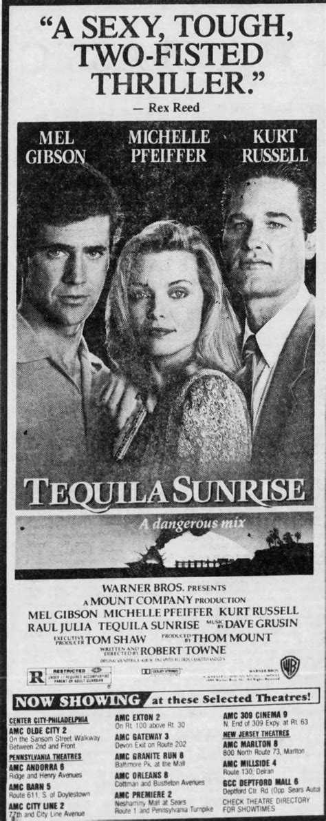 Tequila Sunrise Mel Gibson Michelle Pfeiffer Tequila Sunrise