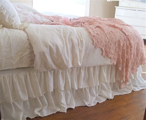 Shabby Chic Bedding Romantic Tiered Ruffle Dust Ruffle Bed