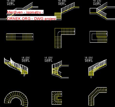 Proje Sitesi Merdiven Autocad Projesi