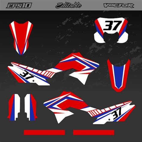 Premium Vector Motocross Bike Sticker Graphics Kit Template Vector