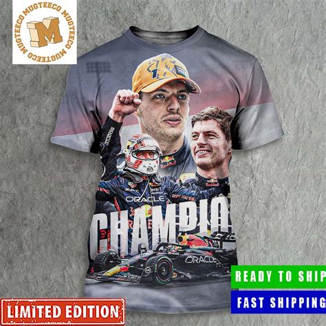 Max Verstappen Three Times World Champion Formular 1 All Over Print Shirt - Mugteeco