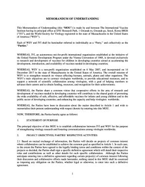 Fillable Online Memorandum Of Understanding Mou Between The