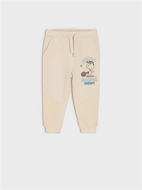 Pantaloni Sport Jogger Snoopy Culoare Nude SINSAY M X
