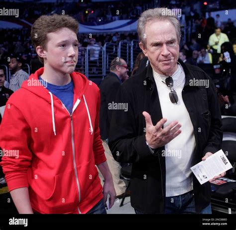 Warren Beatty and his son Benjamin arrive for the NBA basketball All ...