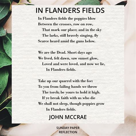 In Flanders Fields By John McCrae