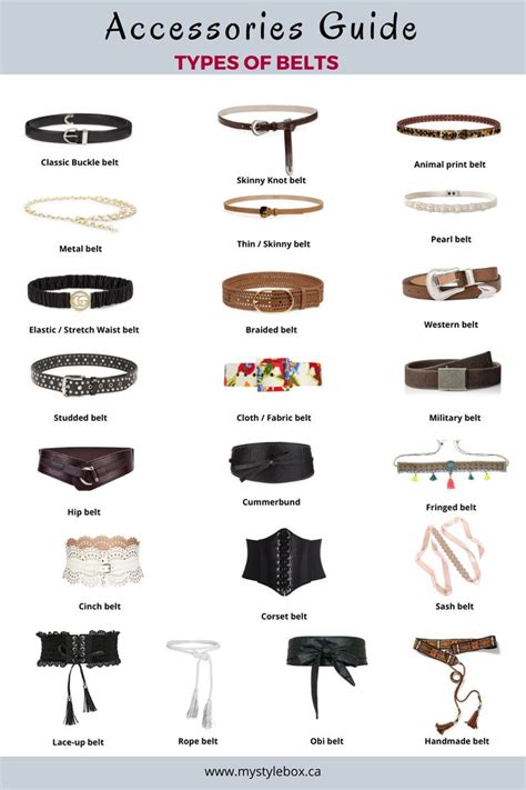 Types of Belts | Fashion vocabulary, Types of fashion styles, Fashion terminology