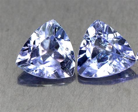 3mm Ct VVS Natural Tanzanite Trillion Cut Pair Loose Gemstone