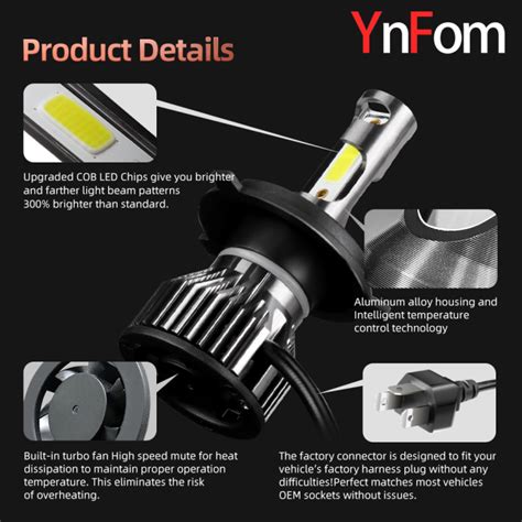 Ynfom Led Headlights Kit For Toyota Fortuner N50 N160 2005 2020 Low Beam High Beam Fog Lamp Car