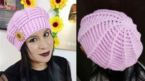 Como Tejer Boina N° 27 A Crochet Para Bebes Niñas Y Mujer En Punto