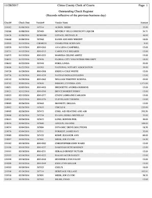 Fillable Online Clerk Citrus Fl Outstanding Check Register Fax Email