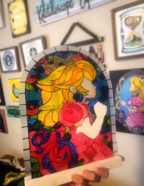 Princess Peachy Stained Glass Painting Etsy