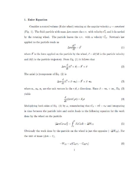Euler Equation | PDF | Turbine | Enthalpy