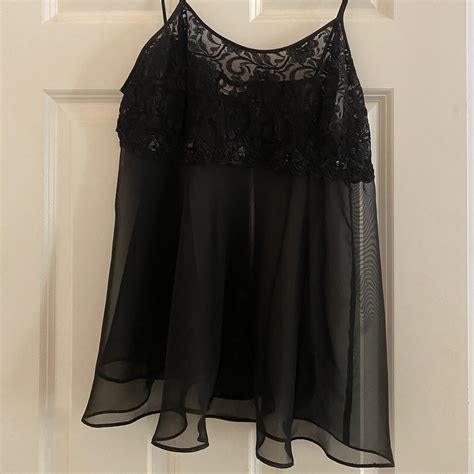 Vintage Black Babydoll Lingerie Top Mini Slip Depop