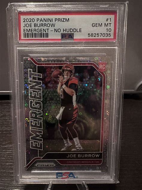 Panini Prizm Joe Burrow Rookie Psa Gem Mt Emergent No Huddle