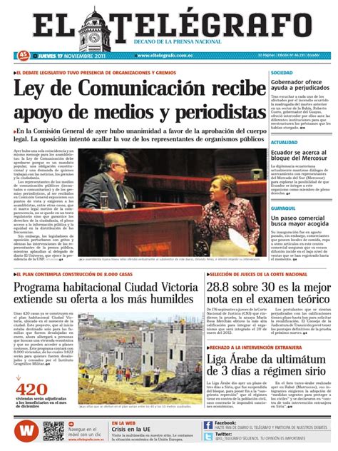 El Telegrafo 17-11-2011 | PDF | Comunidad andina | Derecho laboral