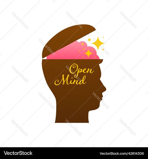 Open Mind Cartoon Icon On Light Backdrop Mental Vector Image