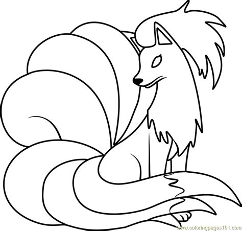 Ninetales Pokemon Coloring Page for Kids - Free Pokemon Printable ...