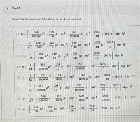 solved figuredetermine  equation   elastic curve ei cheggcom