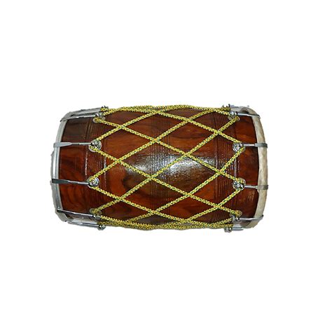 Mango Wood Punjabi Bhangra Dhol Natural Finish Free Padded Carry Bag