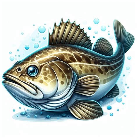 Premium Vector Cute Cod Fish Vector Cartoon Illustration