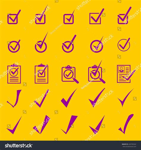 Vector Tick Check Mark Icon Set Stock Vector Royalty Free 429799342 Shutterstock