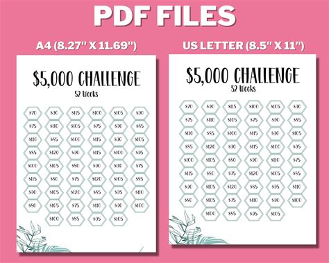 Week Money Challenge Printable K