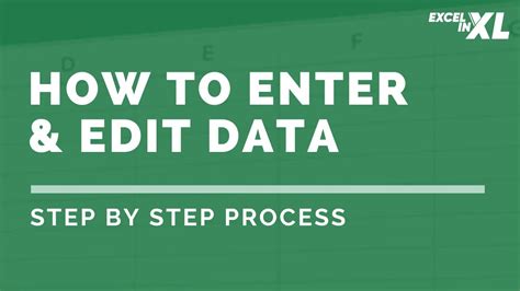 How To Enter And Edit Data In Ms Excel Step By Step Process Youtube