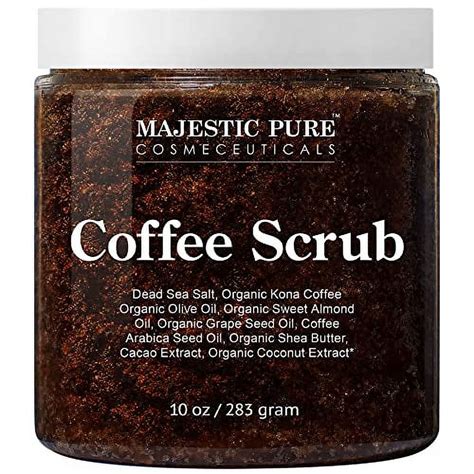 Majestic Pure Arabica Coffee Scrub Natural Body Scrub For Skin Care Acne Eczema Age Spots