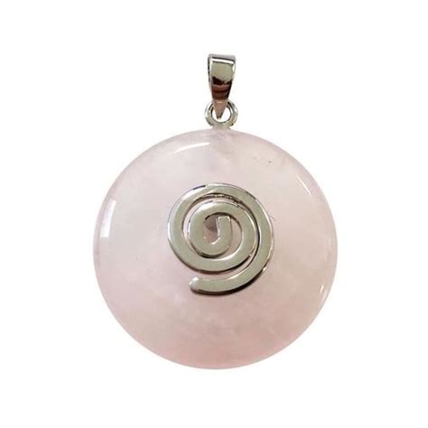 Pendentif Quartz Rose Pi Chinois Ou Donut Mm Rose Achat Vente