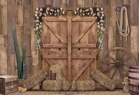 Amazon Wood Barn Doors Backdrop Western Wooden Farm Style