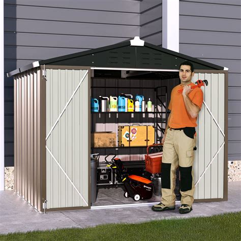 UDPATIO Outdoor Storage Shed 8x6 FT Metal Garden Shed For Bike