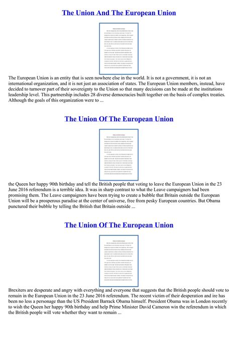 European Union Essay By Jan Lynde Issuu