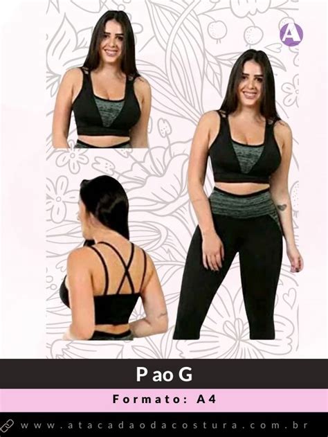 Molde de Conjunto Top e Calça Legging Fitness em Pdf Atacadão da