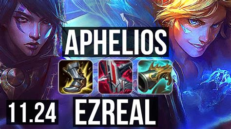 Aphelios And Yuumi Vs Ez And Soraka Adc Quadra Godlike 300 Games 12