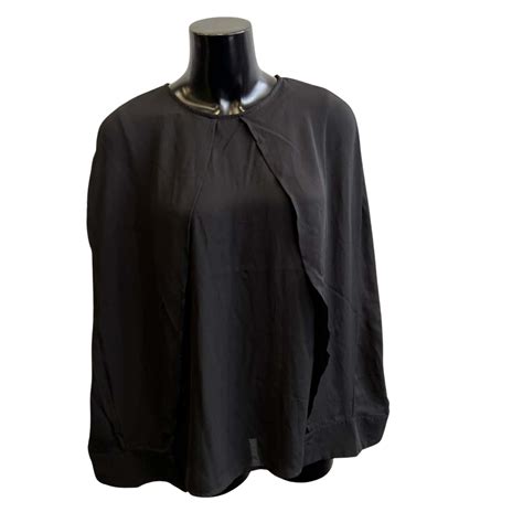 Bnwt Liz Jordan Womens Size 10 Cape Woven Top Black S