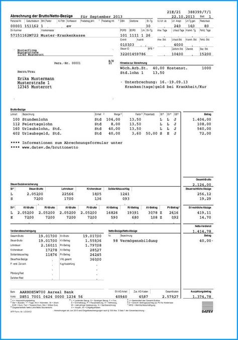 Gehaltsabrechnung Vorlage Excel