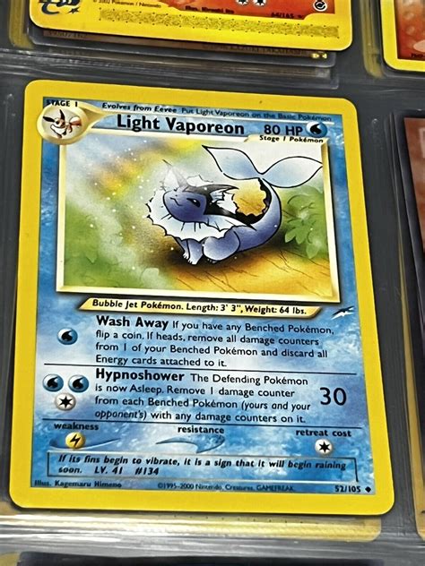 Pok Mon Tcg Light Vaporeon Neo Destiny Regular Unlimited Uncommon Mp