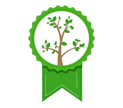 Premium Vector Green Badge With Tree Vector Illustration Organic